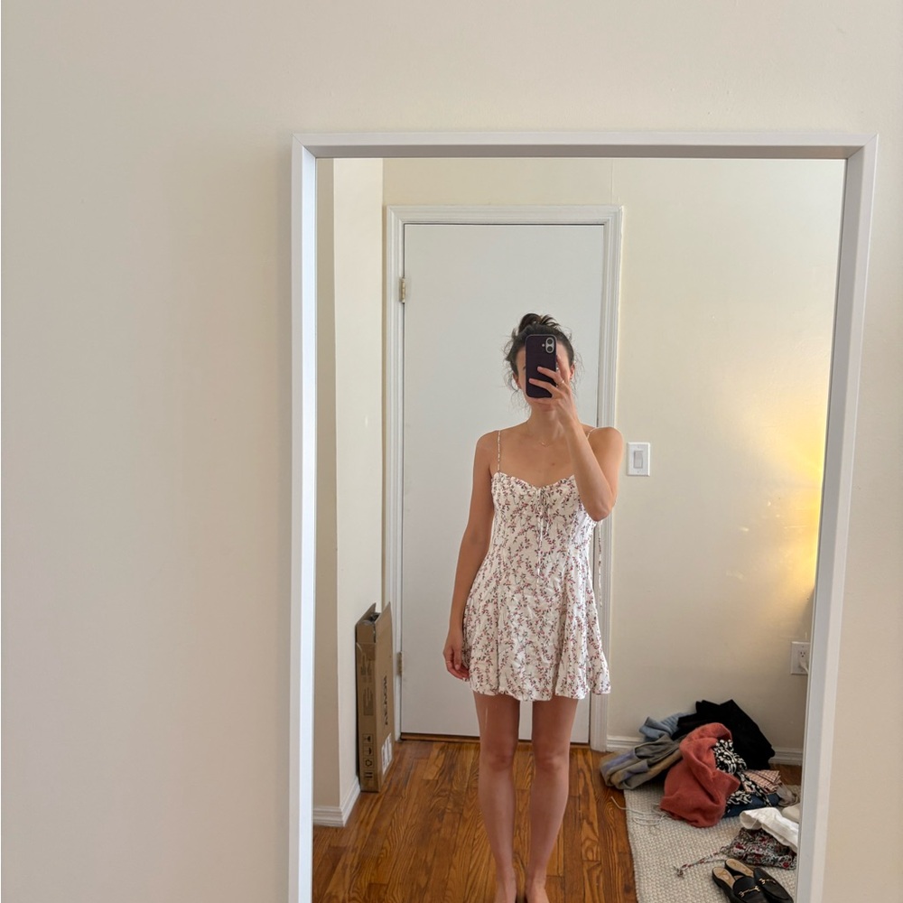 Blue Life White Floral Mini Dress